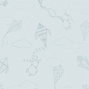 schumacher - up & away - sky and silver - 7461 - wallpaper