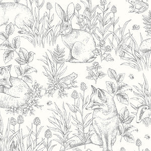 schumacher - forest friends - ivory - 7478 - wallpaper