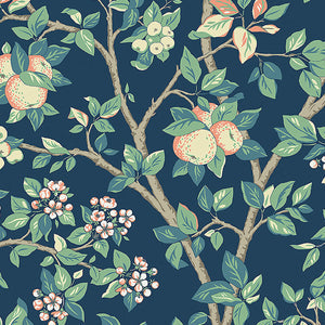 schumacher - ingrid marie - navy - 7651 - wallpaper