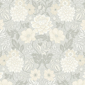 schumacher - dahlia garden - natural - 7664 - wallpaper