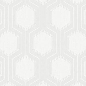 schumacher - graphic hexagon - bone - 9305 - wallpaper