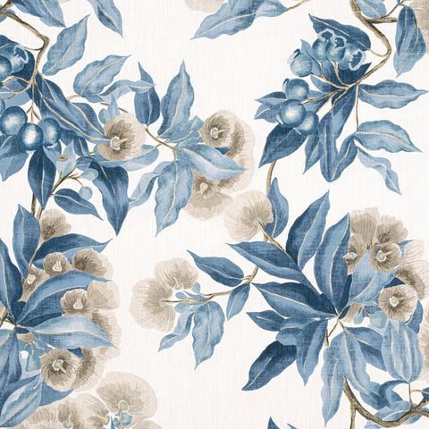 anna french af24553 camellia garden linen and navy fabric