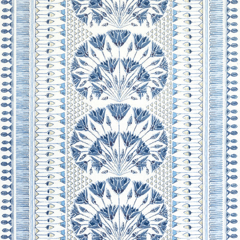 anna french af9624 cairo blue and white fabric