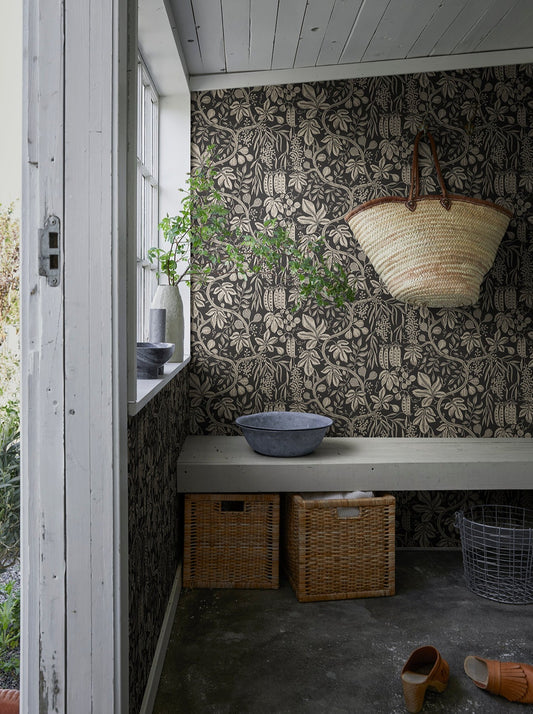 fig garden charcoal - s10257 - sandberg wallpaper
