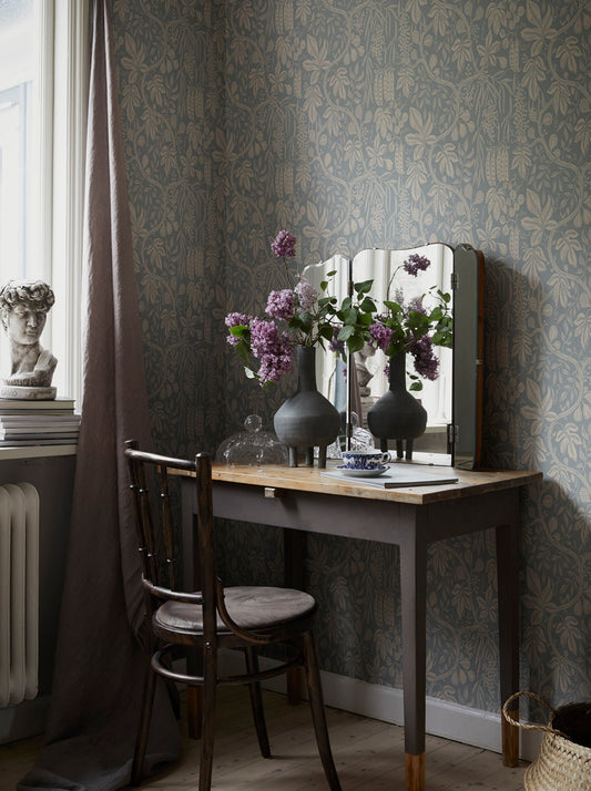 fig garden misty blue - s10260 - sandberg wallpaper