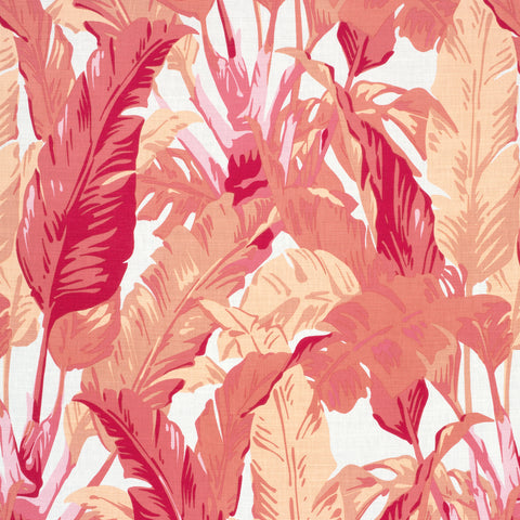 Travelers Palm Pink and Coral Fabric - F910130 - Thibaut Fabric