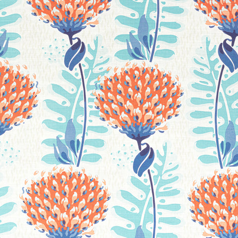 Tiverton Coral Fabric - F910649 - Thibaut Fabric
