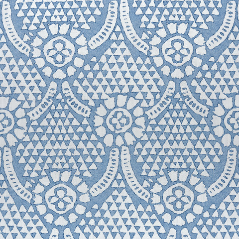Chamomile Blue and White Fabric - F914314 - Thibaut Fabric
