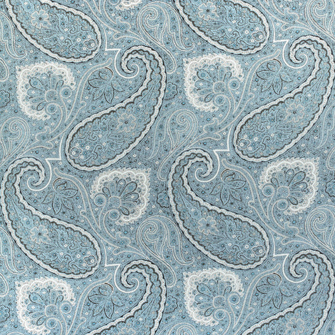 sherrill paisley aqua fabric - f985078 - thibaut fabric