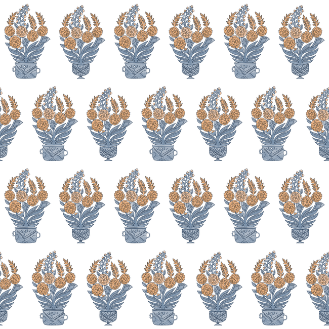 gaston y daniela - celorio wallpaper - azul/teja - lcw1020.001.0