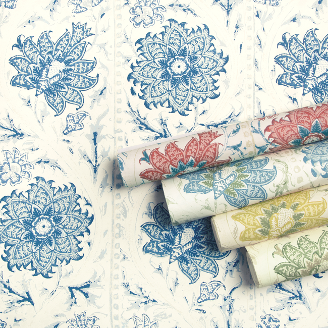 lee jofa - calico vine wallpaper - blue red - p2022102.195.0