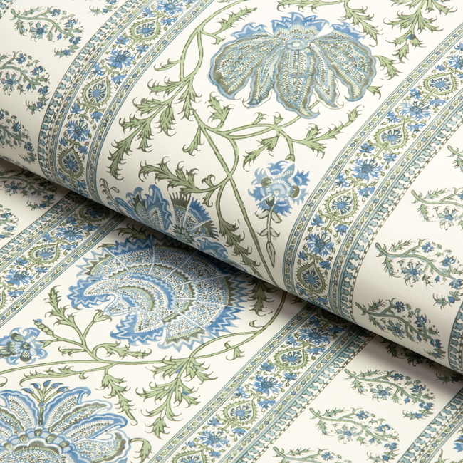 lee jofa - indiennes stripe wallpaper - sea - p2022111.530.0