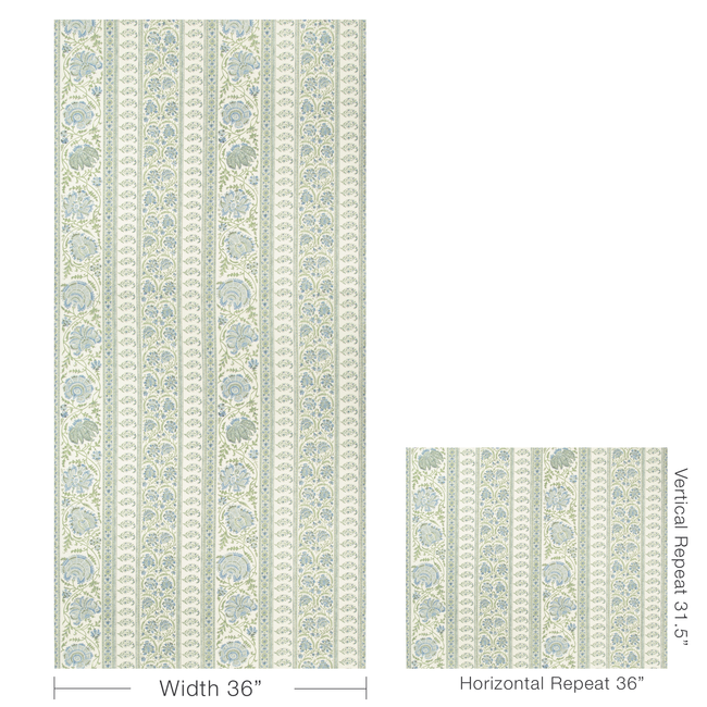 lee jofa - indiennes stripe wallpaper - sea - p2022111.530.0