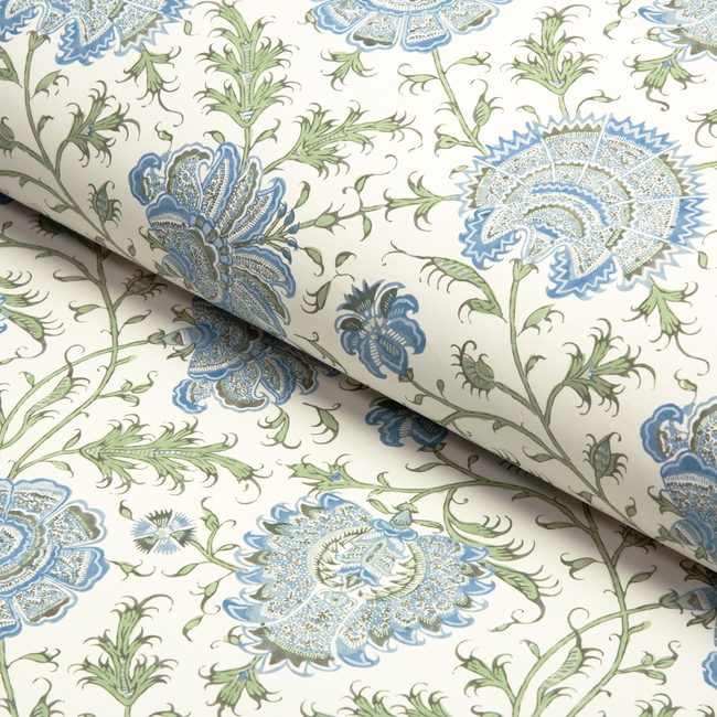 lee jofa - indiennes floral wallpaper - sea - p2022112.530.0