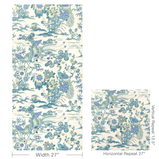 lee jofa - sakura paper - teal - p2023124.353.0