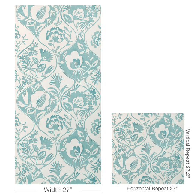 lee jofa - calathea paper - aqua - p2023126.13.0