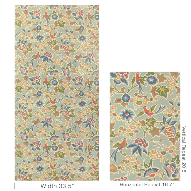 lee jofa - posy paper - aqua/ivy - p2023127.353.0