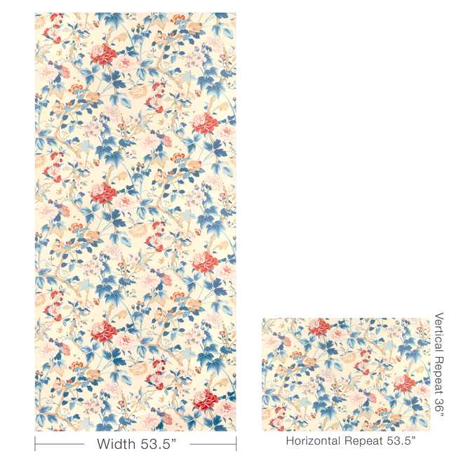 lee jofa - gardenia paper - blue/red - p2023128.195.0