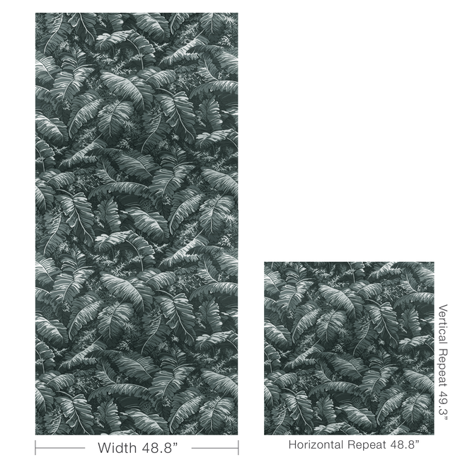 brunschwig & fils - feuilles de bananier - gris - p8023109.21.0