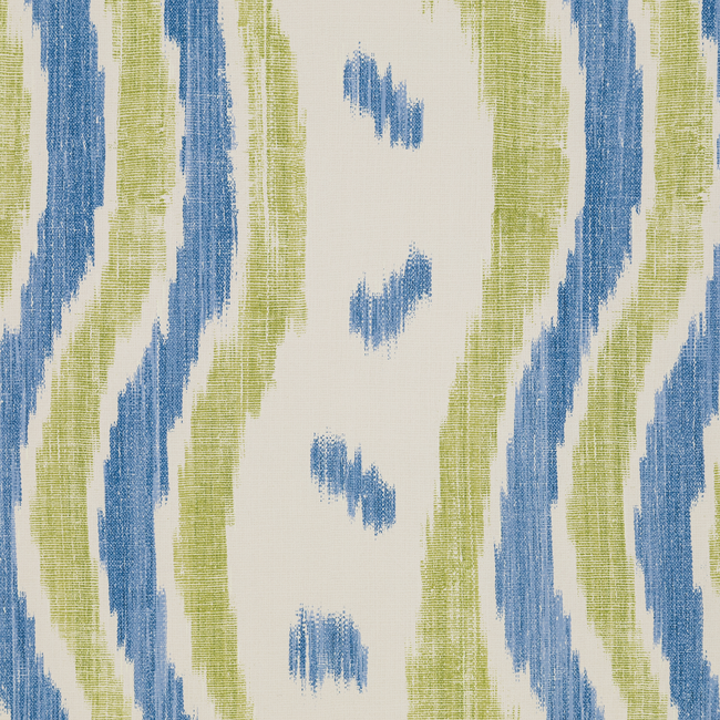 lee jofa - ikat stripe wallpaper - blue/lime - pbfc-3531.523.0