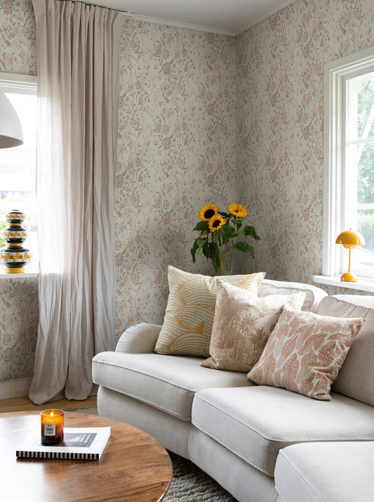 karins bukett powder pink - s10164 - sandberg wallpaper