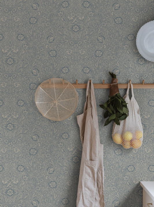 caroline indigo blue - s10227 - sandberg wallpaper