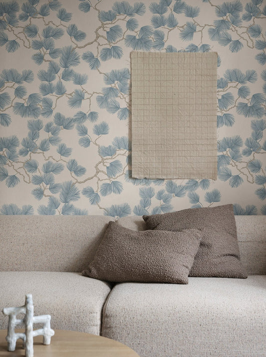 pine, misty blue - s10328 - sandberg wallpaper