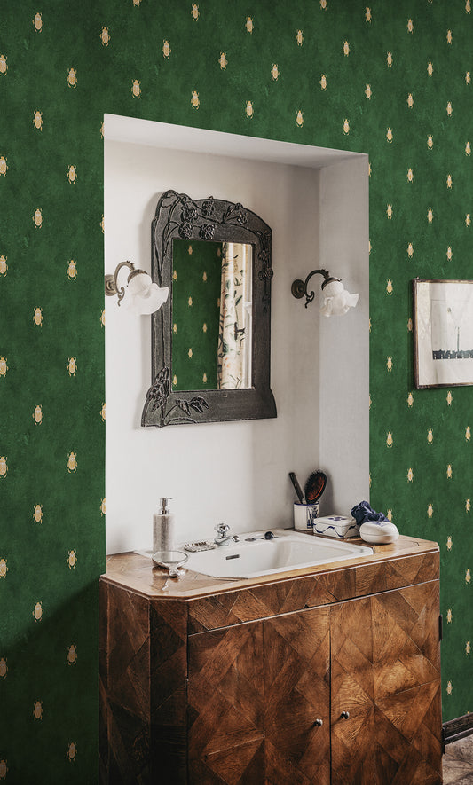 audrey, dark green - s10451 - sandberg wallpaper