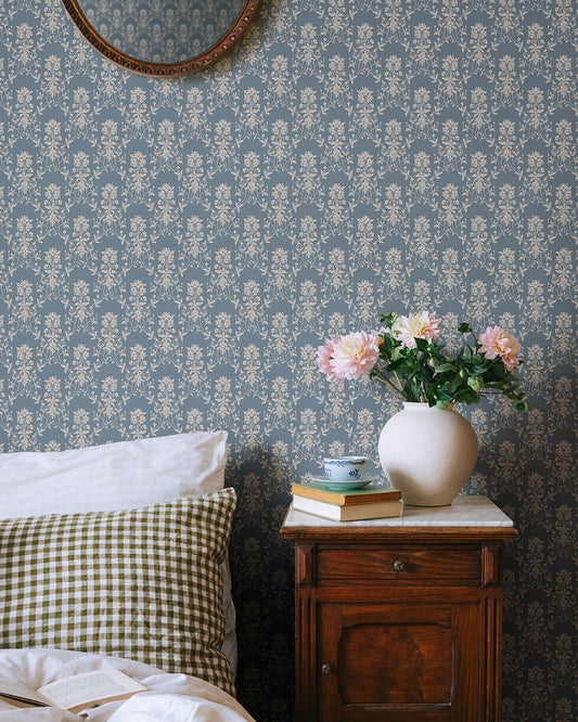 alva indigo blue - s10461 - sandberg wallpaper