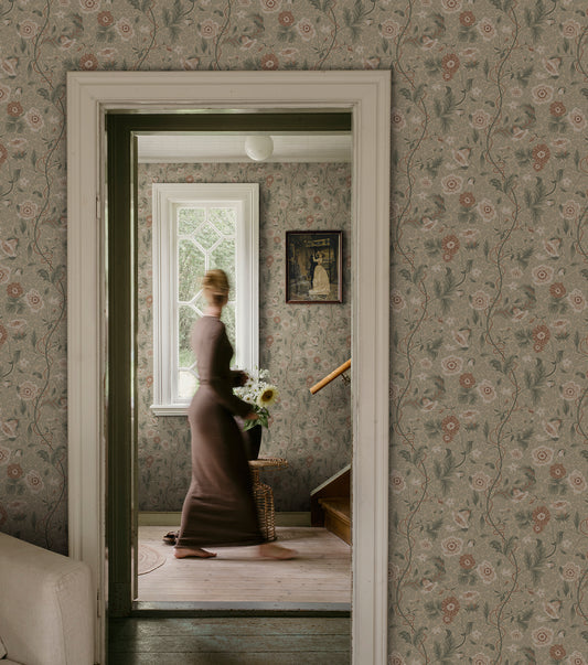 ulla, garden green - s10499 - sandberg wallpaper