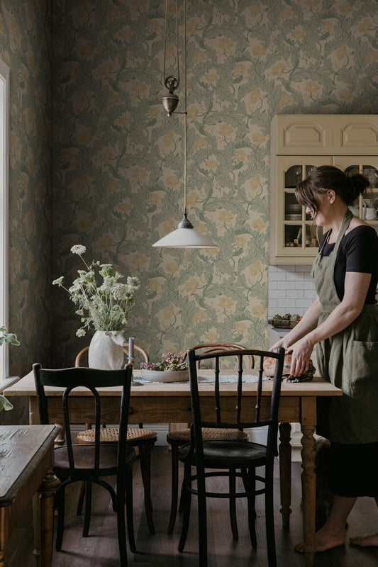 charlotta, yellow - s10560 - sandberg wallpaper