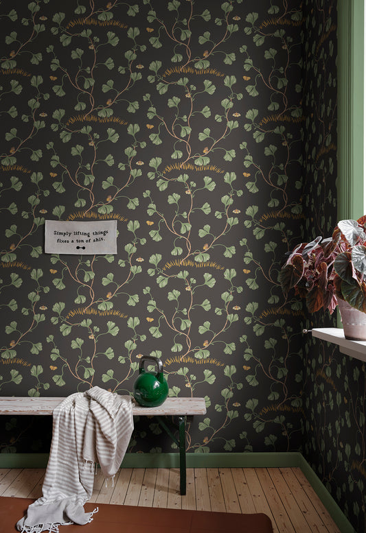 ebba, charcoal - s10619 - sandberg wallpaper
