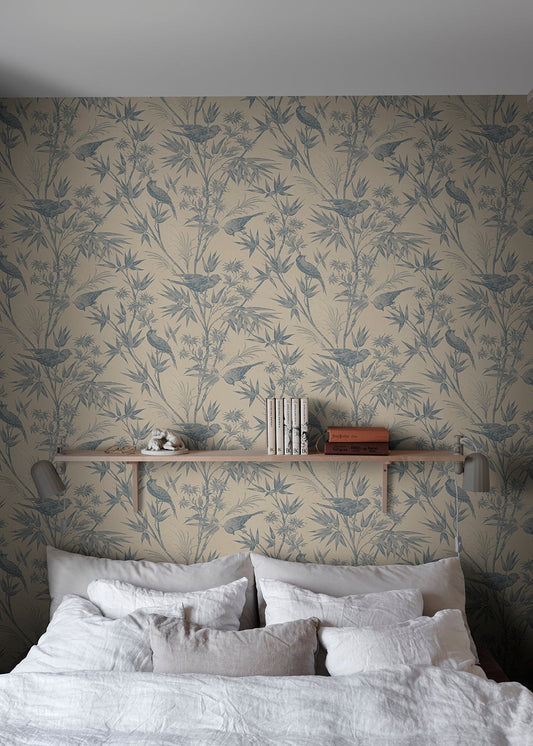 celeste, indigo blue - s10621 - sandberg wallpaper