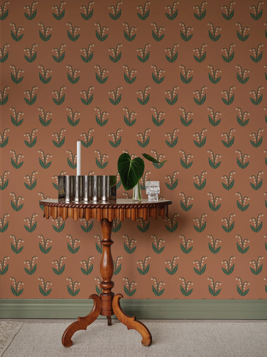 lilly, terracotta - s10636 - sandberg wallpaper