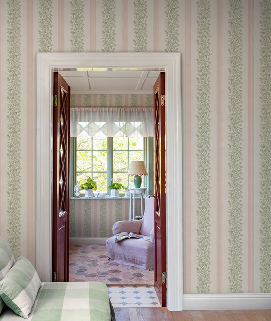 natalie, pink - s10825 - sandberg wallpaper