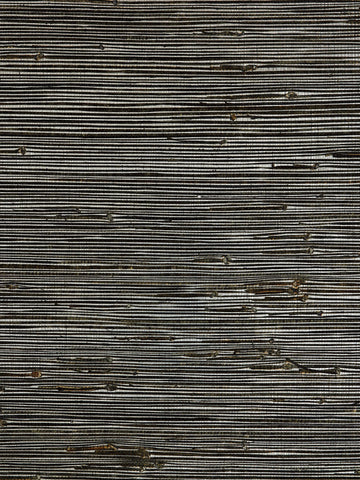 scalamandre - metallic jute weave granite and silver wallpaper - sc 0001wp88351