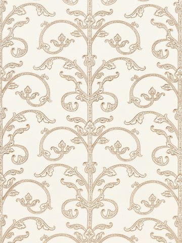 scalamandre - saxony scroll latte wallpaper - sc 0001wp88558