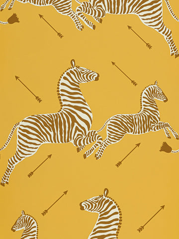 scalamandre - zebras vinyl zanzibar gold wallpaper - sc 0002wp81388mv
