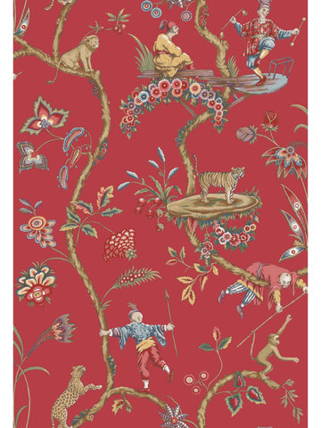 scalamandre - chinoise exotique tomato wallpaper - sc 0002wp81547