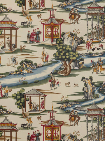 scalamandre - shanghai multi on tea stain wallpaper - sc 0002wp81584a