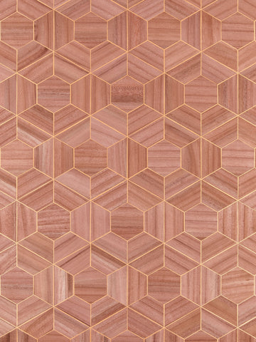 scalamandre - hive wood rosewood wallpaper - sc 0002wp88467