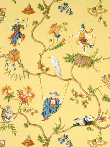 scalamandre - ming circus multi on pollen wallpaper - sc 0003wp81605