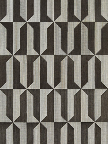 scalamandre - mezzo sisal steel and black pearl wallpaper - sc 0003wp88463