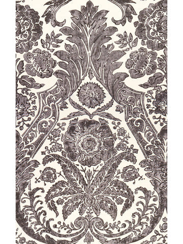 scalamandre - luciana damask print graphite wallpaper - sc 0004wp88354
