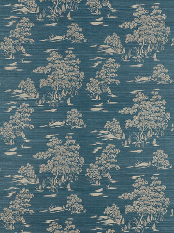 scalamandre - katsura embroidered toile peacock wallpaper - sc 0004wp88445