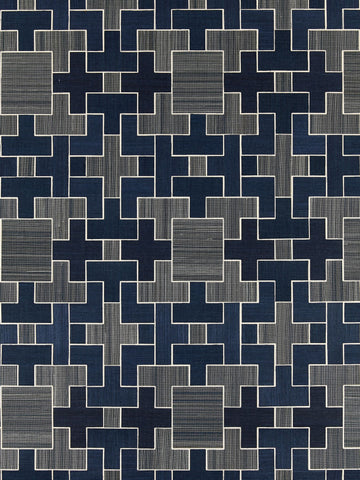 scalamandre - allegro sisal evening blue wallpaper - sc 0004wp88471