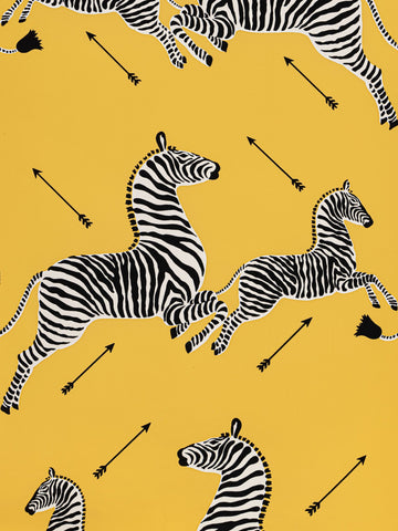 scalamandre - zebras vinyl yellow wallpaper - sc 0006wp81388mv