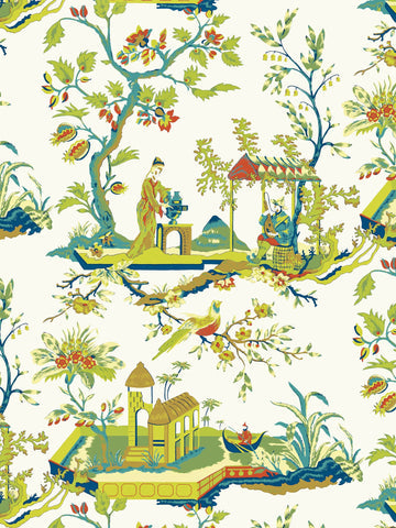 scalamandre - chin ling multicolor on ivory wallpaper - sc 0011wp81212