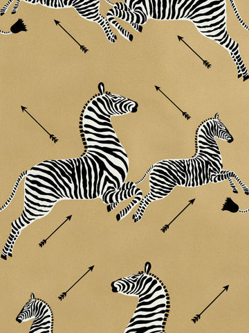 scalamandre - zebras vinyl gold wallpaper - sc 0011wp81388mv