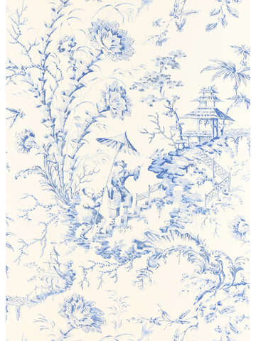 scalamandre - pillement toile china blue wallpaper - sc 0011wp81561